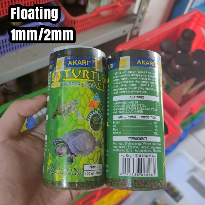 Gambar AKARI - Turtle Vit Pelet Kura Kura Plus Calcium 100 Gram - Hijau, 1mm dari Cupang Viral undefined Tokopedia