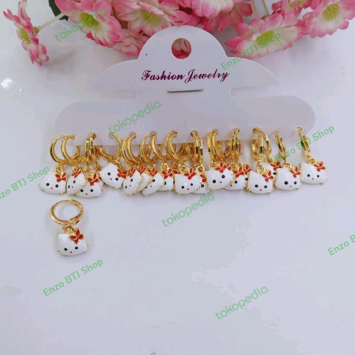 Gambar Anting Anak perempuan Lapis Emas karakter hello Kitty dari BTJ shop undefined Tokopedia