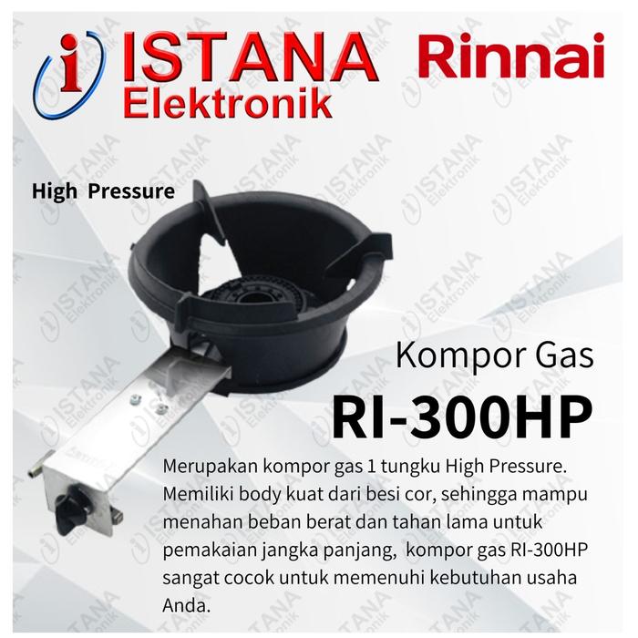 Gambar RINNAI KOMPOR GAS 1 TUNGKU HIGH PRESSURE RI-300HP dari ISTANA ELEKTRONIK PALEMBANG undefined Tokopedia