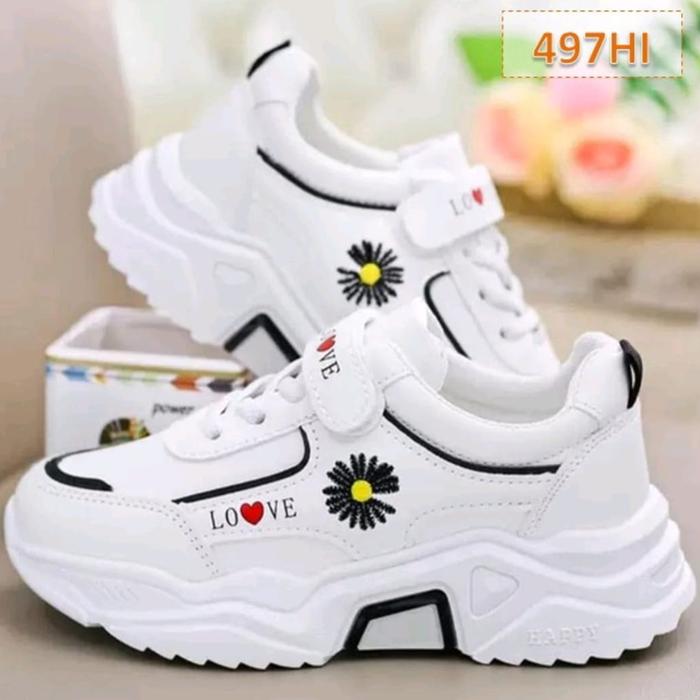 Gambar Sepatu Sneaker Anak Sekolah TK SD Perempuan Cewek Cocok Buat Liburan - 164 Lis hitam, 30 dari bakul sepatu tangerang undefined Tokopedia