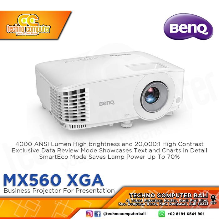 Gambar PROYEKTOR BENQ MX560 4000 ANSI Lumens XGA DLP Smart Eco Speaker dari Techno Computer Bali undefined Tokopedia