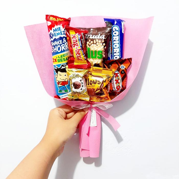 Gambar Buket Snack | Bouquet Snack | Bucket Snack Small - Small_Pink dari Overflow Giftery undefined Tokopedia