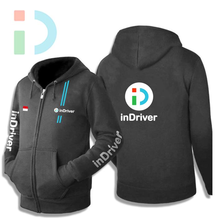 Gambar JAKET HODDIE INDRIVER FLECE / GRATIS TAMBAH SABLON NAMA DI DADA - abu tua, L dari ONFACT STORE_NEW undefined Tokopedia