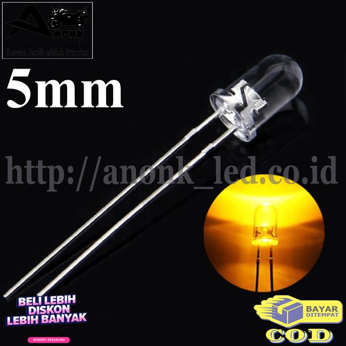 Gambar Lampu Led 5mm Superbright / Led 5mm Bening / Lampu 5V - Kuning dari Anonk LED undefined Tokopedia