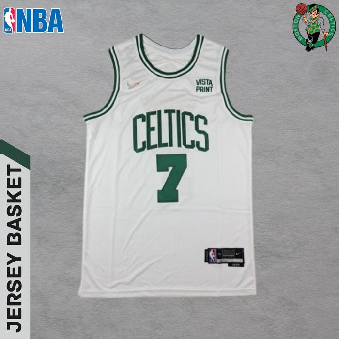 Baju Jersey Basket Swingman NBA Jaylen Brown Boston Celtics Putih S