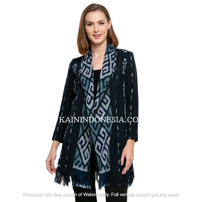 Gambar KI Outer Cardigan Kardigan Blazer Tenun Kemala Azira Abu-Abu - Hijau, 12 dari KainIndonesiaCo undefined Tokopedia