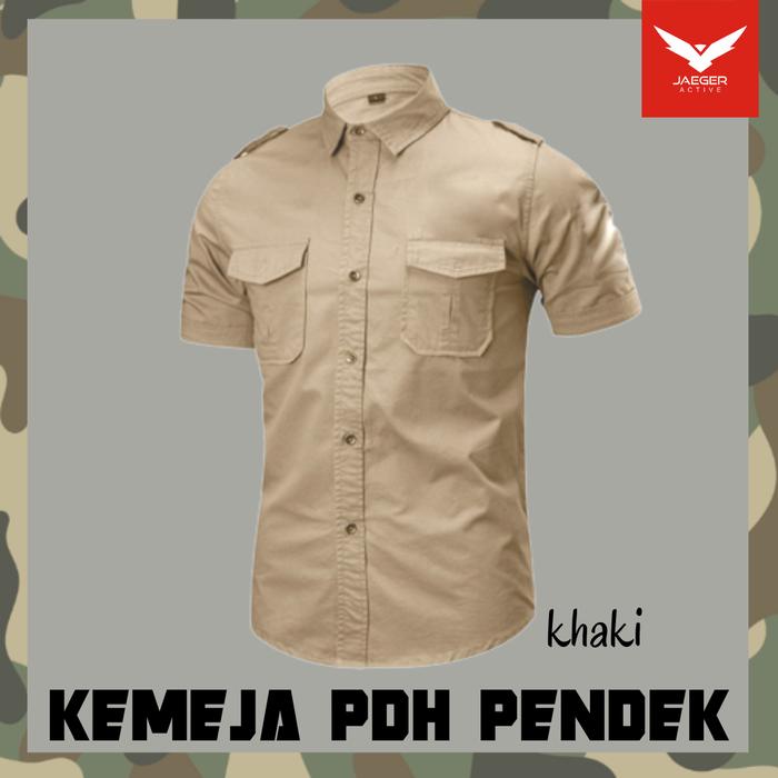 Jual Baju PDH Abu Polos Lengan Pendek Pria Kemeja Kerja Casual