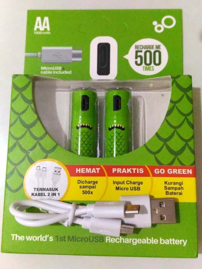 Gambar BATERAI AA dan AAA Rechargeable micro USB - AA dari C n J shop_NEW undefined Tokopedia