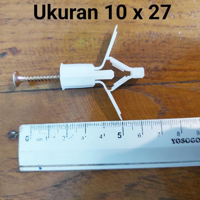 Gambar Sekrup dan Fisher Holo Gypsum / Gipsum / Kalsiboard Jangkar Plastik - 10 x 27 dari Untung Teknik Surabaya_NEW undefined Tokopedia