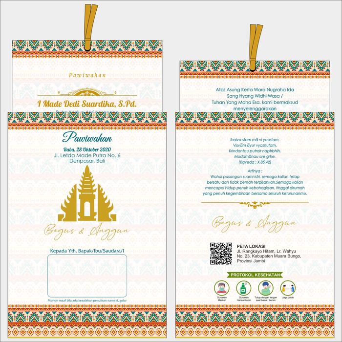 Gambar Undangan Pernikahan Adat , Single Hard Cover amplop. - BALI dari Grapik production undefined Tokopedia