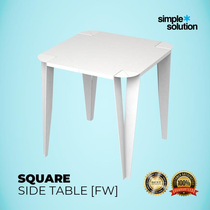 Gambar SQUARE Side Table | Meja Sudut | Meja Kopi | Meja Kecil - Full White (FW) dari Simple Solution Mart undefined Tokopedia