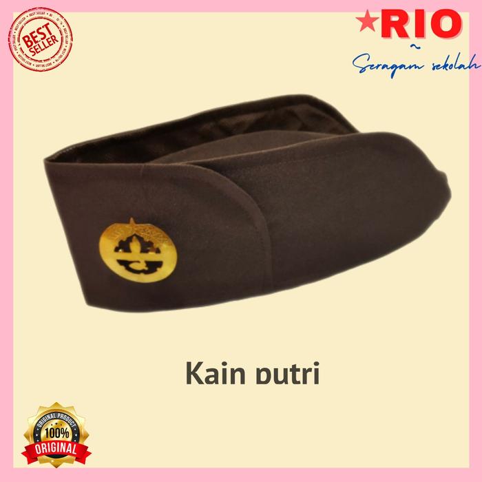 Gambar PECI PRAMUKA PEMBINA PUTRA/PUTRI Plus Emblim Songkok - putri kain dari RIO SERAGAM SEKOLAH# undefined Tokopedia