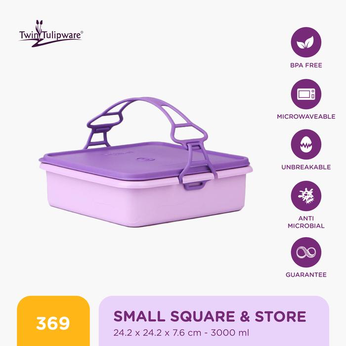 Gambar Twin Tulipware Small Square & Store 3000 ML - Vio dari Twin Tulipware Indonesia undefined Tokopedia