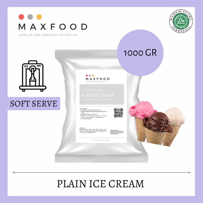 Gambar 1Kg Bubuk Soft Ice Cream/Bubuk Mesin Es Krim/Vanilla-Matcha-Strawberry - Plain dari aromatika indonesia undefined Tokopedia
