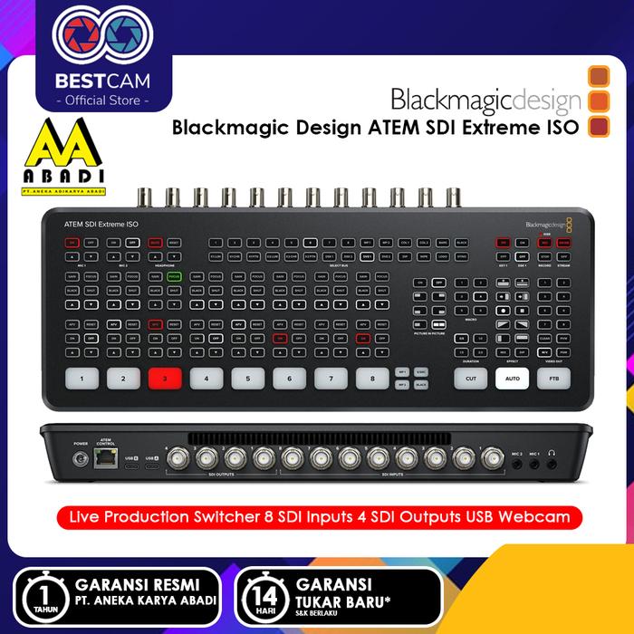 Gambar Blackmagic Design ATEM SDI Extreme ISO Mixer Live Streaming Switcher dari BestCam undefined Tokopedia