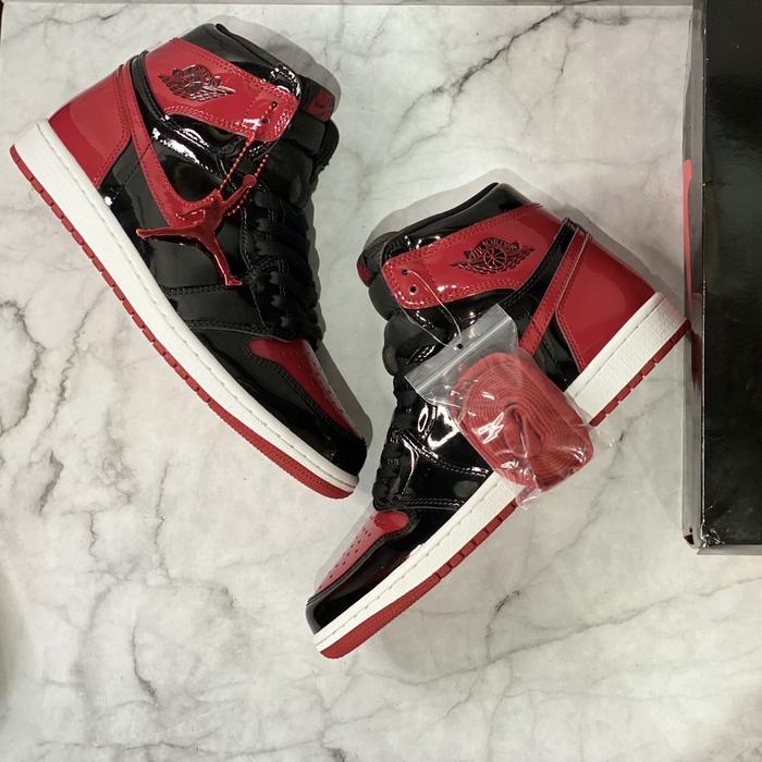 Jual AIR JORDAN HIGH PATENT BRED SIZE 42 AUTHENTIC ORIGINAL 100