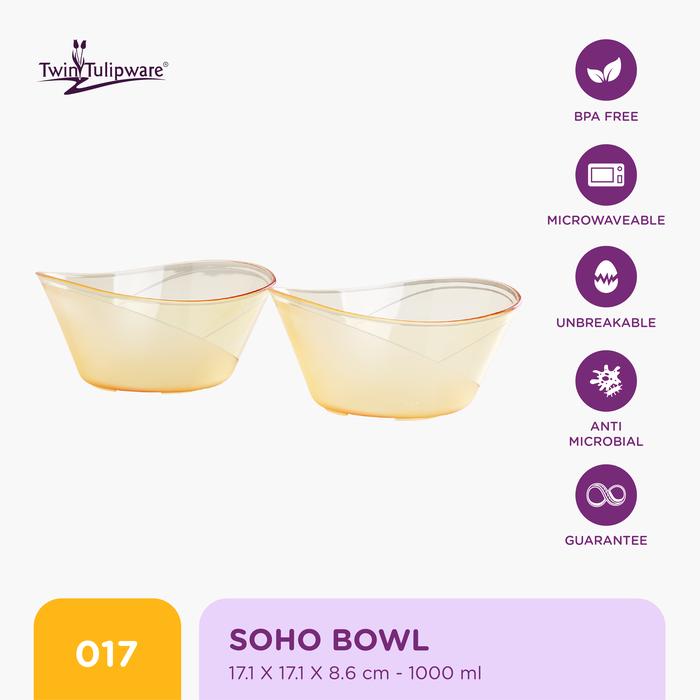Gambar Mangkok Makan Twin Tulipware Soho Bowl (set of 2) - Golden Lady dari Twin Tulipware Indonesia undefined Tokopedia