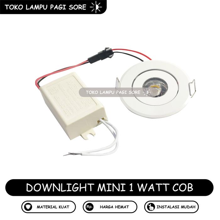 Gambar Lampu Downlight Spotlight LED 1 Watt 1W Mini Sorot Hias Plafon - 1W 1 Mata Putih, White 6000K dari Pagi Sore Elektrik undefined Tokopedia
