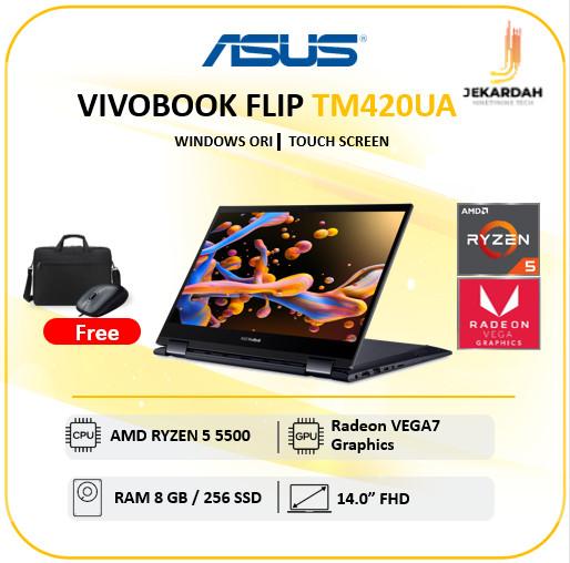 Gambar Asus VivoBook Flip 14 TM420UA Touch Ryzen 5 5500U 8GB 256GB SSD Vega 6 - 8GB+256SSD dari LAPTOP GADGET ID undefined Tokopedia