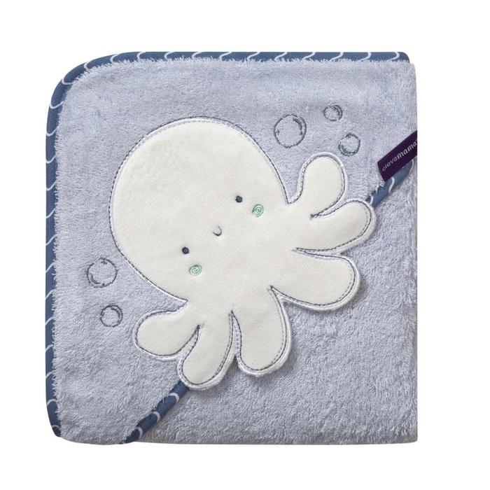 Gambar Clevamama Bamboo Apron Baby Bath Towel - Blue Octopus dari Lavie Baby House undefined Tokopedia