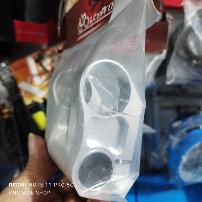 Gambar Double Stem Riser Litepro Standar ke Oversize - Abu-abu dari CNC BIKE Id undefined Tokopedia