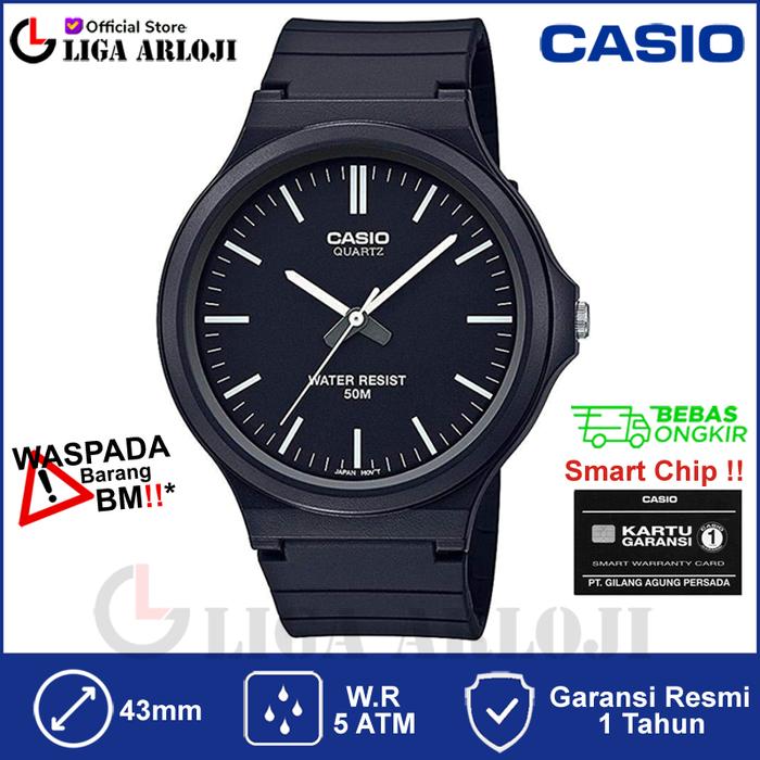 Gambar Casio MW-240 Jam Tangan Pria Resin Water Resist 50m Quartz Analog Garansi Resmi - Hitam dari Liga.Arloji undefined Tokopedia