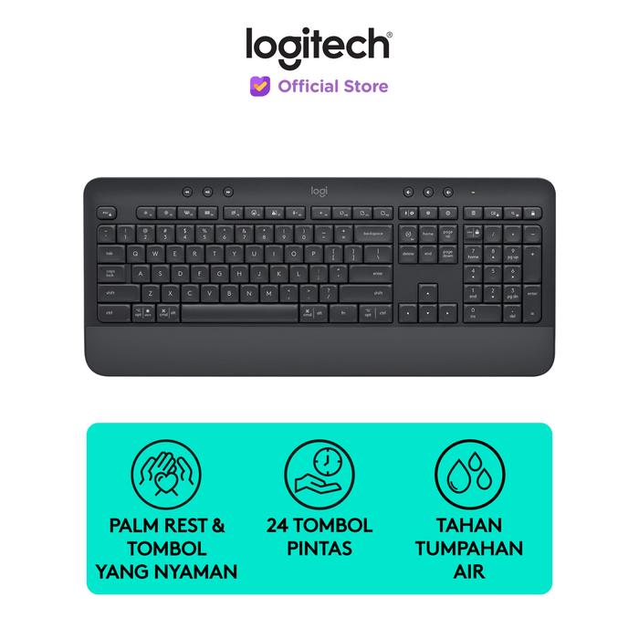 Gambar Logitech Signature K650 Keyboard Wireless Bluetooth Comfort - Hitam dari Logitech Official Store undefined Tokopedia
