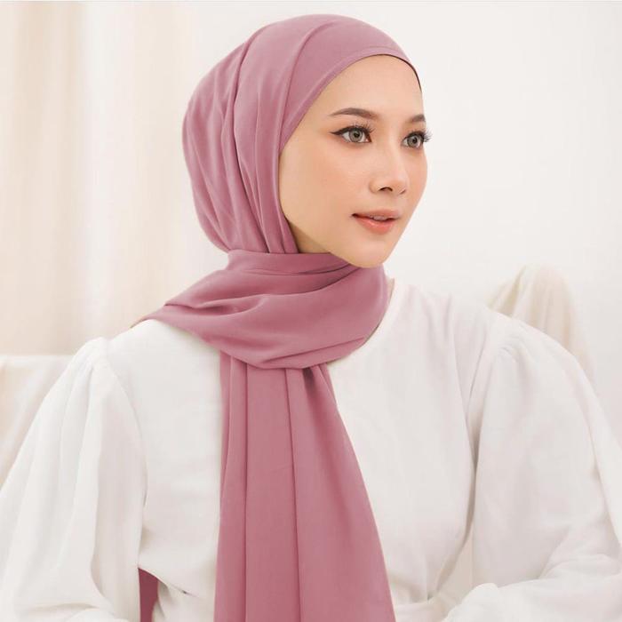 Gambar PASHMINA INNER CERUTY IMPORT 2in1 PREMIUM - Dusty Pink dari Kota.Aksesoris undefined Tokopedia
