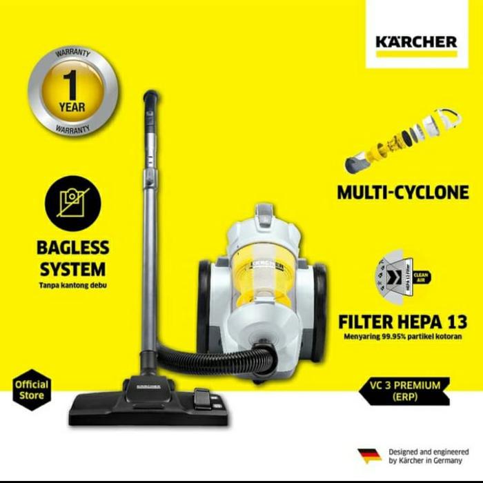 Gambar KARCHER VC 3 Premium (ERP) *KAP 700watt Vacuum Cleaner Dry White ori dari GENERALTECHNICMART undefined Tokopedia