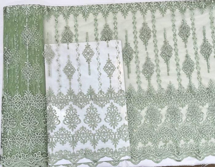 Gambar Bahan Tulle Etnik Premium - Sage dari Nuri Textile undefined Tokopedia