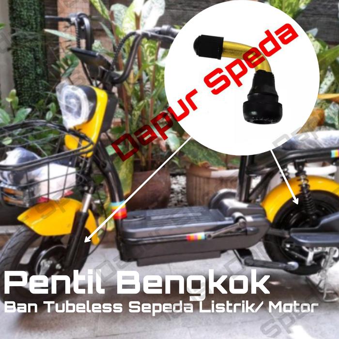 Gambar ban luar tubeless sepeda listrik exotic 14 x 2.50 tubles tubbles - pentil bengkok, sepeda listrik dari dapur speda undefined Tokopedia