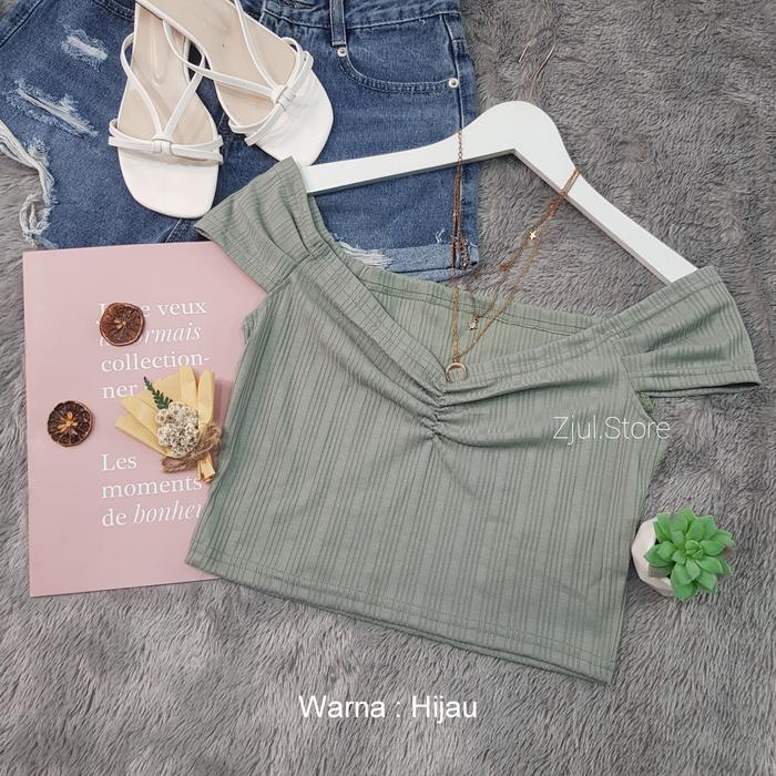 Gambar Zjul(Cod) - Baju Atasan Sabrina Crop top /Atasan Wanita / Crop top - Hijau dari @powder_su.galaxyfit undefined Tokopedia