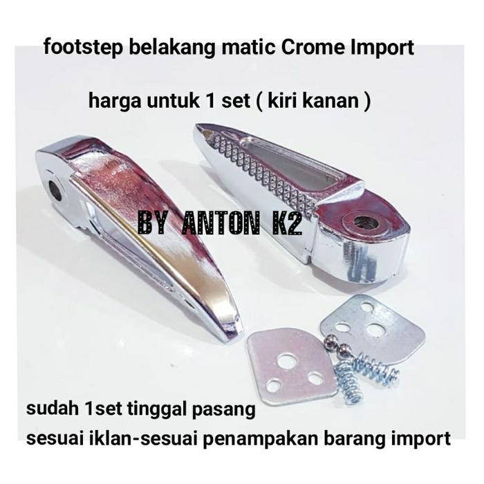 Gambar FOOTSTEP/STEP BELAKANG VARIASI MOTOR SCOOPY-VARIO 125-150-VARIO 110 - Crome, All Size dari ANTON K2 AKSESORIS MOTOR undefined Tokopedia