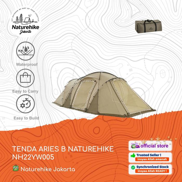 Gambar TENDA AIRES B TUNNEL CAMPING 3 - 4 ORANG NATUREHIKE NH22YW005 - NH22YW005 dari Naturehike Jakarta undefined Tokopedia