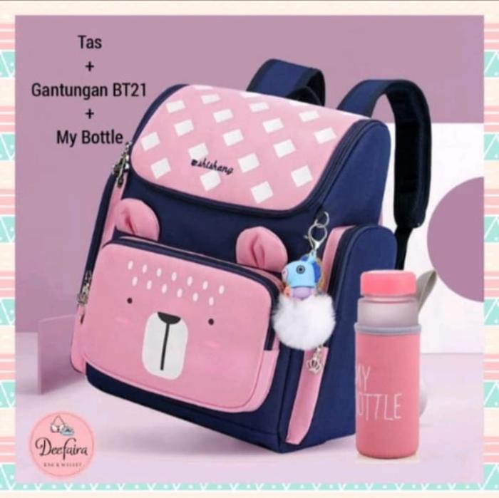 Gambar Tas Anak Perempuan Model Xy1 Be4r 3 In 1 Tas Ransel Sekolah Anak Tk Sd - Navipink dari KebunKoe undefined Tokopedia