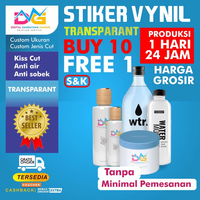 Gambar CETAK STIKER LABEL_BAHAN STIKER TRANSPARAN A3 (HARGA PRINT + CUTTING) dari Digital Ganda undefined Tokopedia