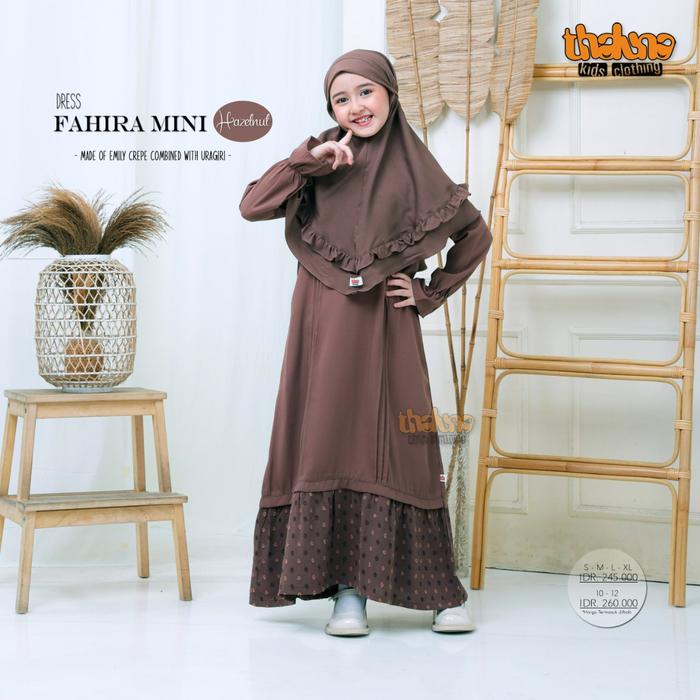 Gambar Dress Muslim Anak perempuan Thaluna Kids Dress Fahira Mini - Hazelnut, S dari Griya Muslim Amanah 2 undefined Tokopedia