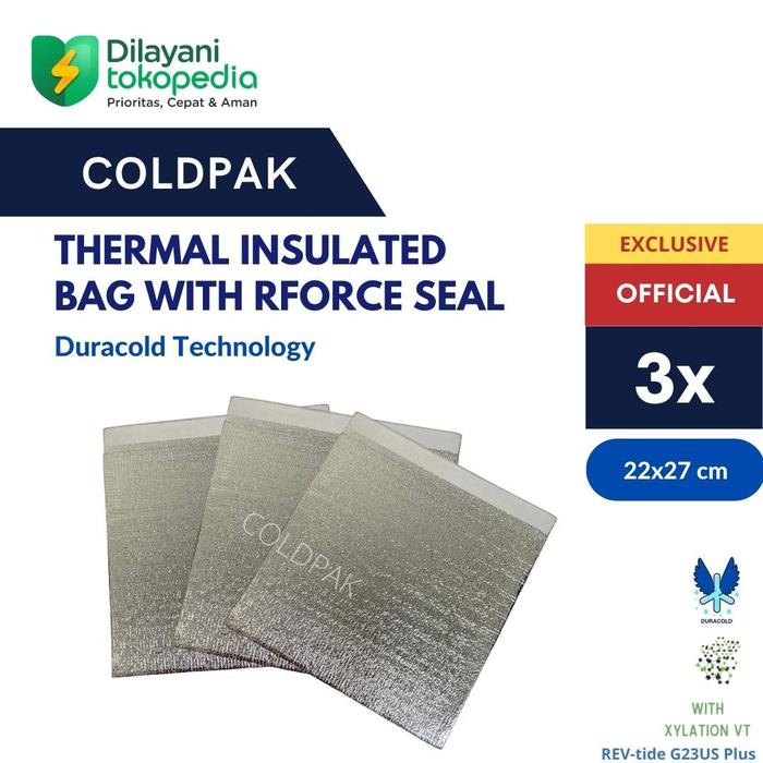 Gambar COLDPAK Thermal Insulated Bag 3 pcs Cooler Bag Packaging Frozen Food - 22x27 cm dari Coldpak undefined Tokopedia