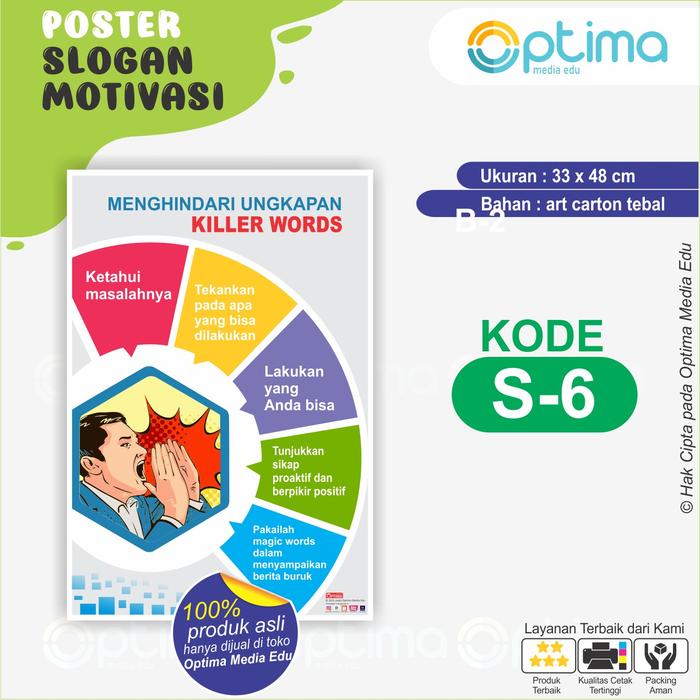 Gambar POSTER SLOGAN DAN MOTIVASI - 5S - SR - DLL - S6-KILLER WORDS dari Optima Media Edu undefined Tokopedia