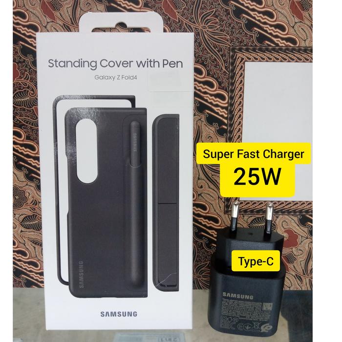 Gambar SAMSUNG Standing Cover S Pen Galaxy Z Fold4 5G Adapter 25W Ori - Hitam, 25W Black dari Dunia Aksesoris GadGet Kota Administrasi Jakarta Selatan Tokopedia