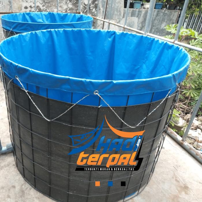 Gambar Kolam Terpal Bulat Diameter 1 Tinggi 1,2 Fullset Orchid kolam ikan - Biru, Tanpa Drainase dari HADI TERPAL MOJOKERTO undefined Tokopedia