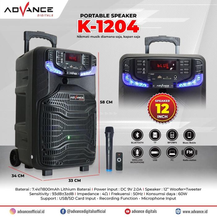 Gambar Advance K1204 K1504 Speaker Meeting Bluetooth 15 inch dan 12 inch - 12 INCH dari boss muda88 undefined Tokopedia