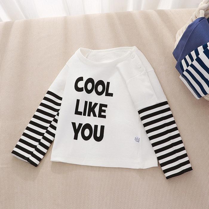 Gambar Kaos Atasan Anak Cowok Lengan Panjang (6 Bln-4 Thn) - Putih Cool, 2-3 tahun dari Edisi Anak (EA) undefined Tokopedia
