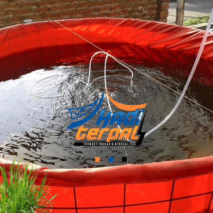 Gambar Kolam Terpal Bulat Diameter 1 Tinggi 1,2 Fullset Orchid kolam ikan - Merah, Terpisah dari HADI TERPAL MOJOKERTO undefined Tokopedia