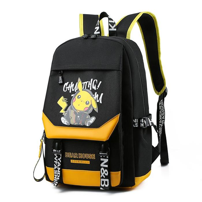 Gambar Tas Ransel Sekolah Tas Punggung Backpack Cowok Glow in the Dark - PIKACHU dari Jersey Super Shop undefined Tokopedia