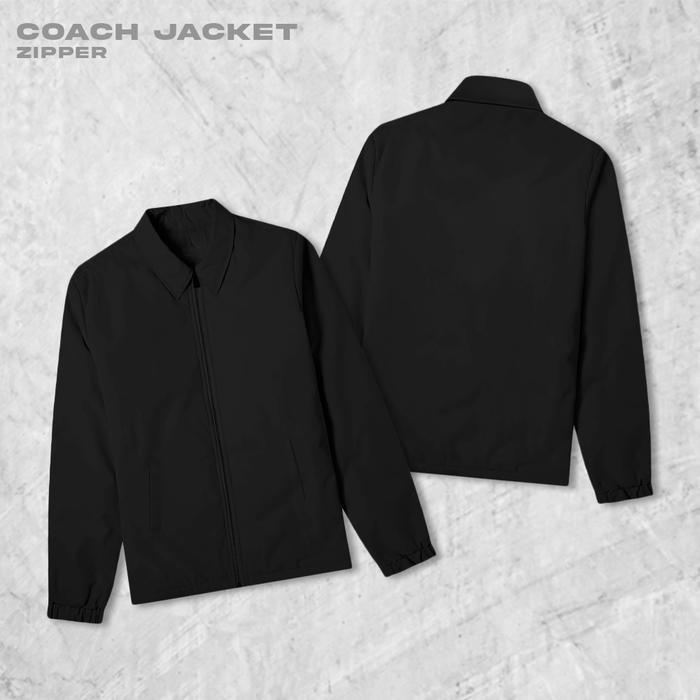 Gambar RISRUS Coach Zipper Dito Jaket Coach Pria Outwear Unisex Parasut - Hitam, L dari RisRus Official undefined Tokopedia