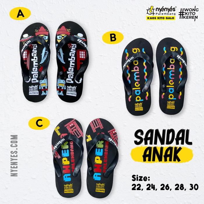 Gambar SENDAL ANAK | SENDAL PALEMBANG - D, 30 dari KAOS NYENYES undefined 2 Tokopedia
