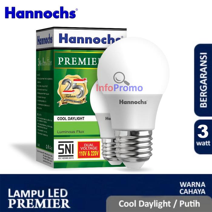Gambar Lampu LED Hannochs Premier 3W 5W 7W 9W 12W 15W 18W 25W 30W 40W 50W SNI - 3 watt dari InfoPromoPRO undefined Tokopedia
