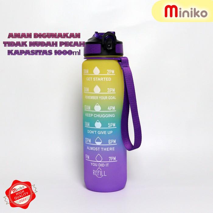Gambar Botol Minum Viral 1 Liter - Botol Minum Motivasi 1 Liter - hitam ungu dari MINIKO.STORE undefined Tokopedia