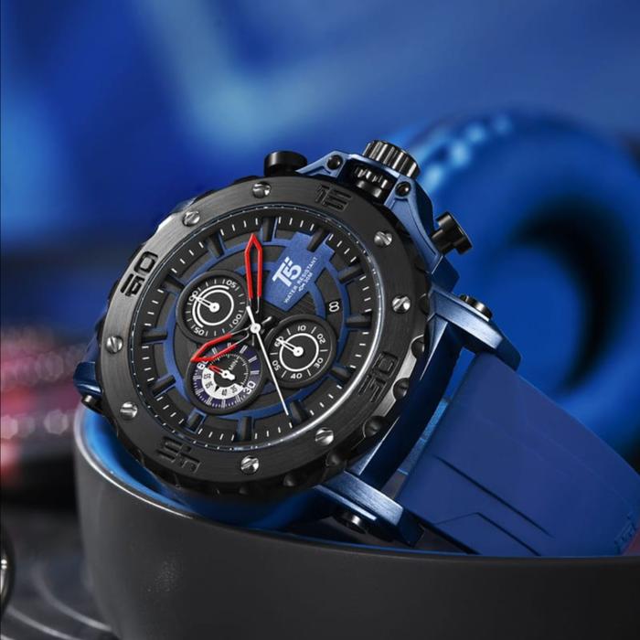 Gambar Jam Tangan Pria Fashion T5 H3865G Original Tanggal & chrono Aktif - Blue dari VOON STOREE undefined Tokopedia